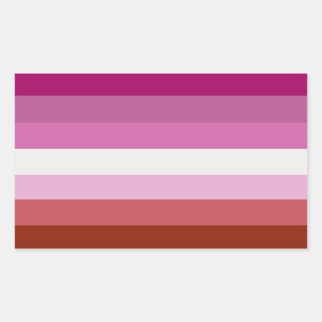 Adesivo Retangular Listras da Bandeira do Orgulho Lésbico (Frente)