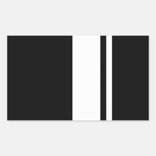 Adesivo Retangular Listras pretas & brancas retros clássicas do carr