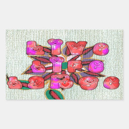 Adesivo Retangular "Live Life Large", Impressão de Arte