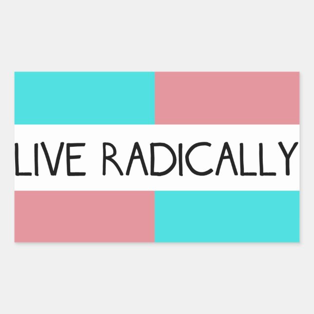 Adesivo Retangular Live Radical Sticker (Frente)