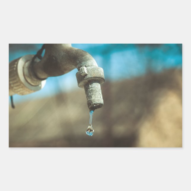 Adesivo Retangular Lixo de água macro (Frente)