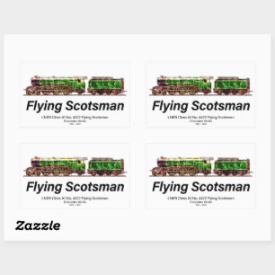 Adesivo Retangular Locomotiva a vapor Flying Scotsman Inglês