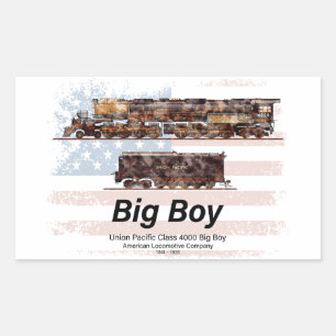 Adesivo Retangular Locomotiva Americana de Comboio de Vintage com Big
