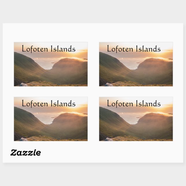 Adesivo Retangular Lofoten Islands Norway Rettangular Sticker (Folha)