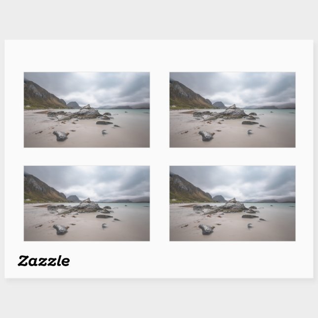 Adesivo Retangular Lofoten Ramberg Beach (Folha)