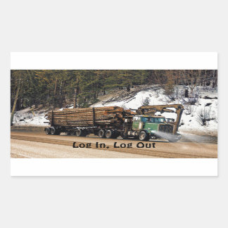 Adesivo Retangular Login Divertido - Logout Logout do Trucker Art Des