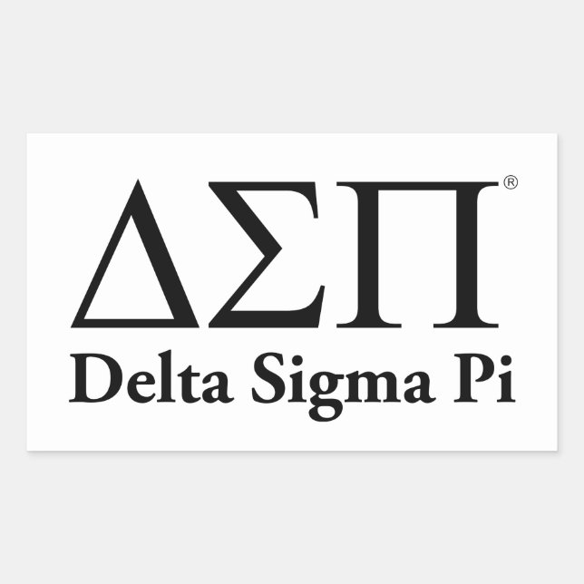 Adesivo Retangular Logotipo Clássico Delta Sigma Pi (Frente)
