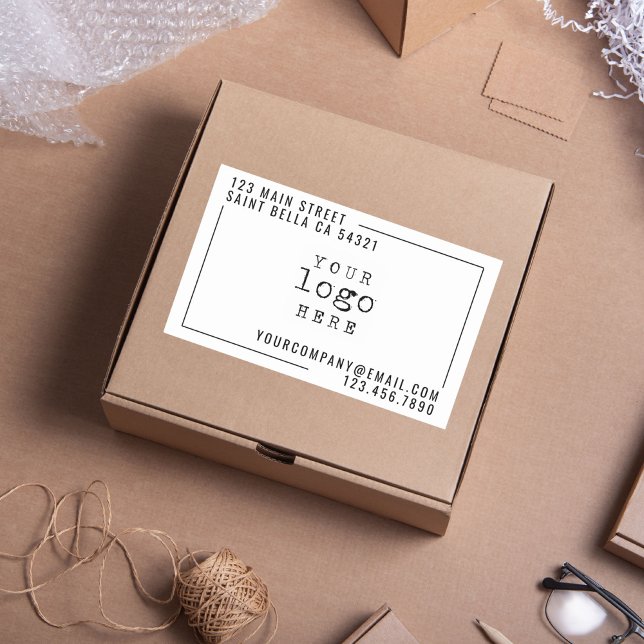 Adesivo Retangular Logotipo da empresa personalizada moderna (Criador carregado)