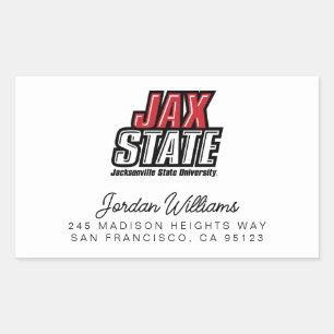 Adesivo Retangular Logotipo da Jacksonville State University JAX STAT