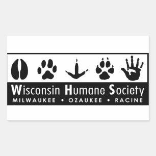 Adesivo Retangular Logotipo da Sociedade Humanana de Wisconsin
