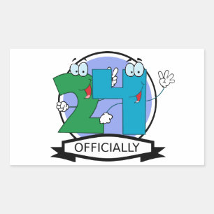 Adesivo Retangular Logotipo de Aniversário Oficialmente 24