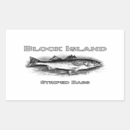 Adesivo Retangular Logotipo de Bass Stripe Vintage em Ilha Block
