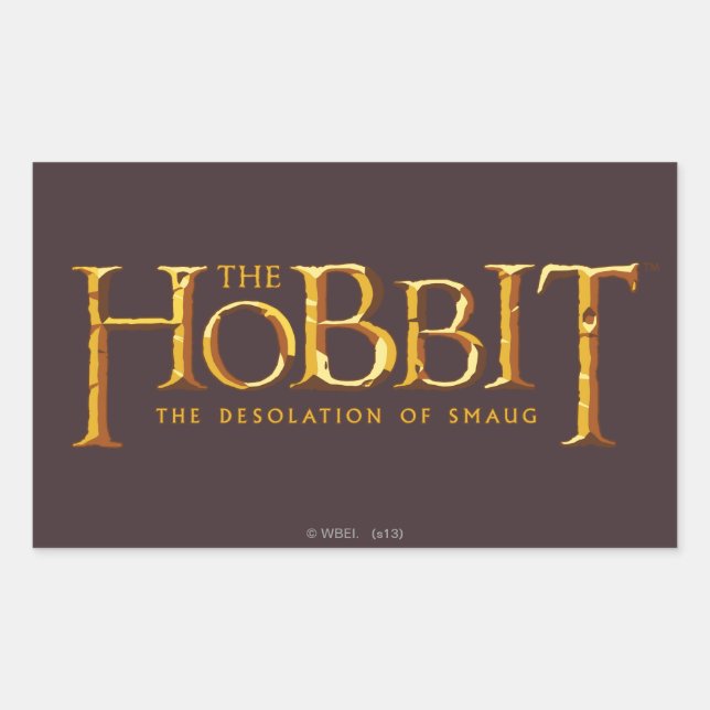 Adesivo Retangular Logotipo de hobbit - Dourado (Frente)