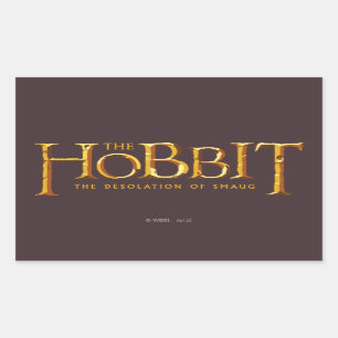 Adesivo Retangular Logotipo de hobbit - Dourado