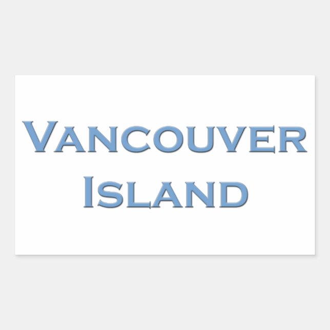 Adesivo Retangular Logotipo de Texto da Ilha Vancouver (Frente)