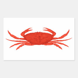 Adesivo Retangular Logotipo do caranguejo Red Dungeness
