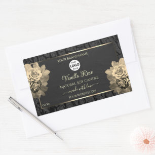 Adesivo Retangular Logotipo do Latido Floral Rustic Black Tree