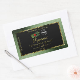 Adesivo Retangular Logotipo Ladybug do produto preto brilhante verde