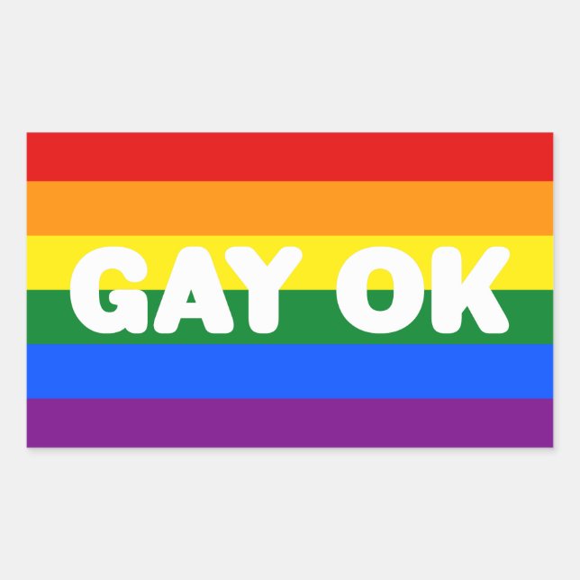 Adesivo Retangular Logotipo LGBT 6- Stripe Orgulho gay gay (Frente)