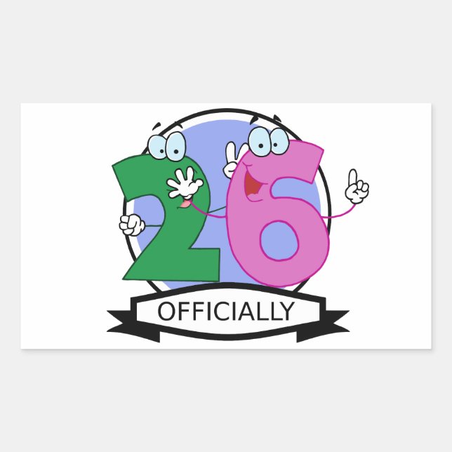 Adesivo Retangular Logotipo oficial de 26 aniversários (Frente)