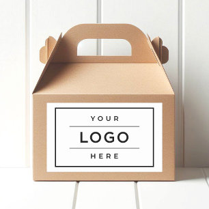 Adesivo Retangular Logotipo Personalizado de Marca Promo Empresarial