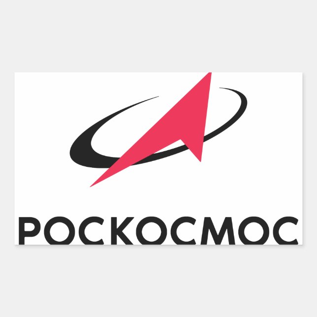 Adesivo Retangular Logotipo Roscosmos (Frente)