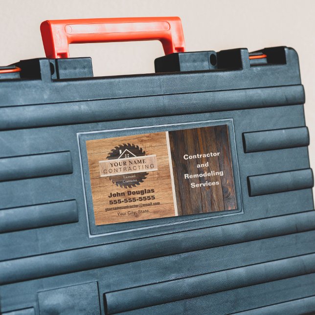 Adesivo Retangular Logotipo Rustic Wood Tone Contratante (Criador carregado)