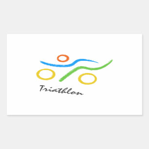 Adesivo Retangular Logotipo Triathlon