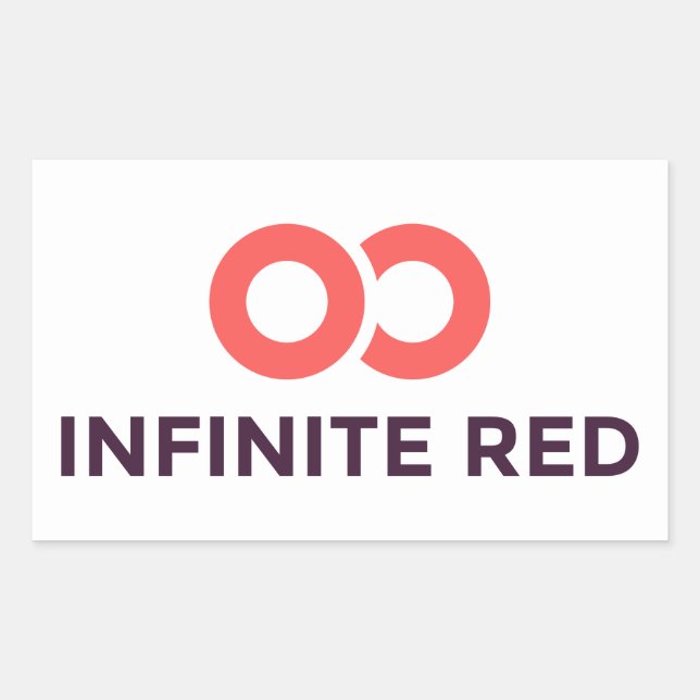 Adesivo Retangular Logotipo vermelho infinito (Frente)