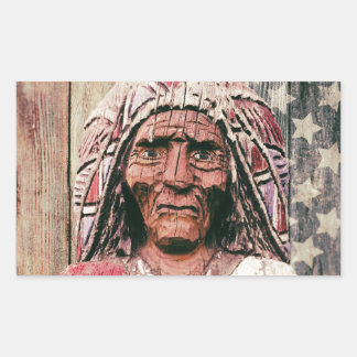 Adesivo Retangular Loja Antiquada de Charutos de Madeira na Índia