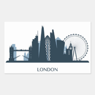 Adesivo Retangular London City Skyline
