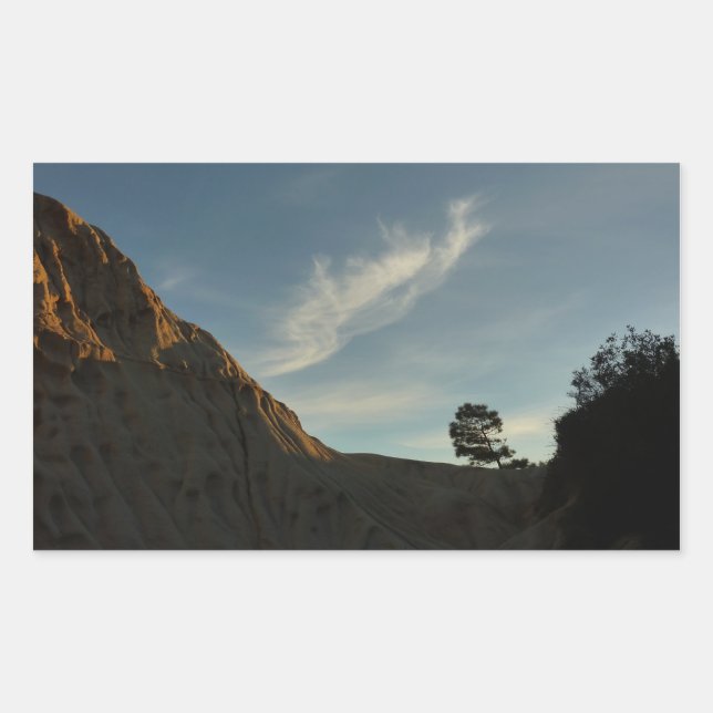 Adesivo Retangular Lone Torrey Pine California Sunset Landscape (Frente)