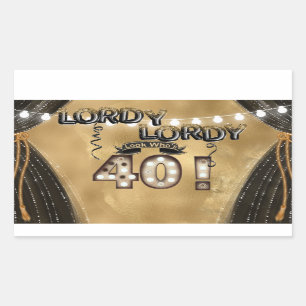 Adesivo Retangular Lordy Olhem quem tem 40 balões de aniversário