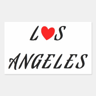 Adesivo Retangular Los Angeles coração vermelho