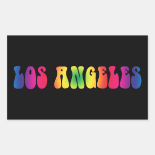 Adesivo Retangular Los Angeles Retro Tie Dye Sticker