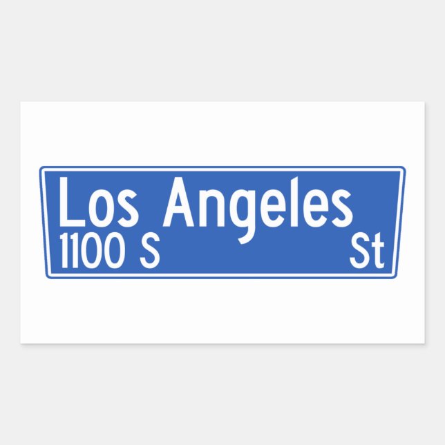 Adesivo Retangular Los Angeles Street, Los Angeles, CA Street Sign (Frente)