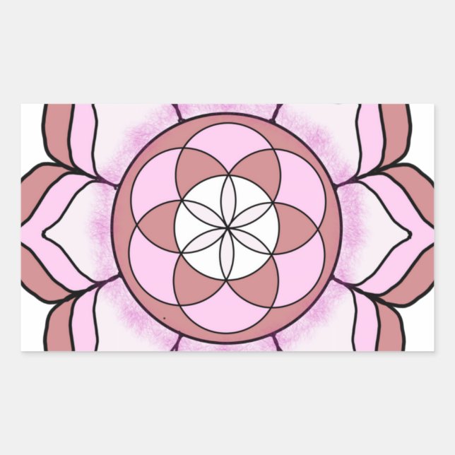 Adesivo Retangular Lotus Rosa (Frente)