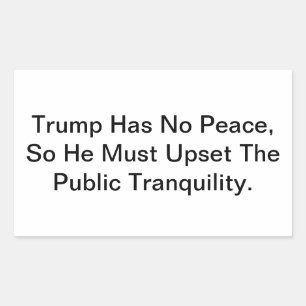 Adesivo Retangular Louco Idiota Trump Não Tem Paz Hankamer Artjunkhau