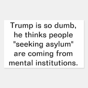 Adesivo Retangular Loucuras de Trump Erros Refugiados  Hankamer Artju