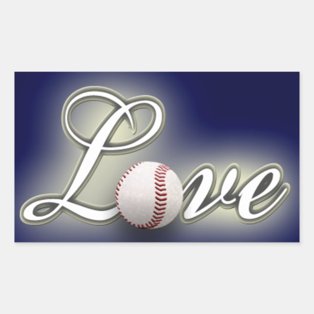 Adesivo Retangular Love Baseball Photo Sticker (Frente)