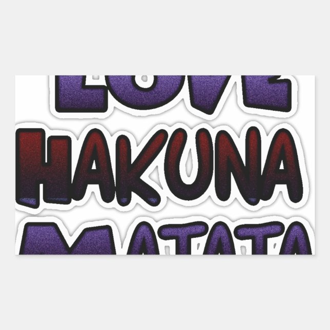 Adesivo Retangular Love Hakuna Matata Gifts (Frente)