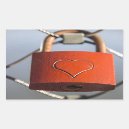 Adesivo Retangular Love Heart Padlock