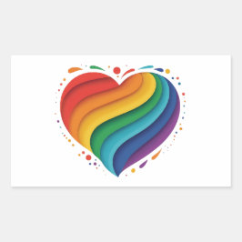 Adesivo Retangular Love Rainbow