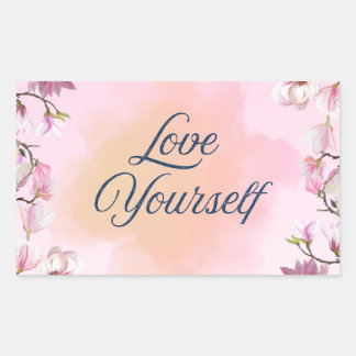 Adesivo Retangular Love Yourself Aesthetic Sticker