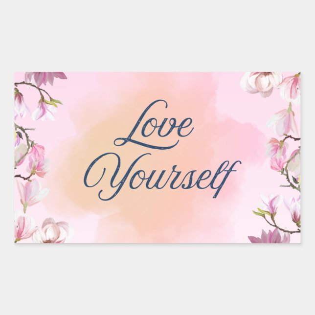 Adesivo Retangular Love Yourself Aesthetic Sticker (Frente)