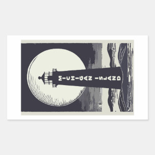 Adesivo Retangular Lua de Farol da Ilha de Michigan