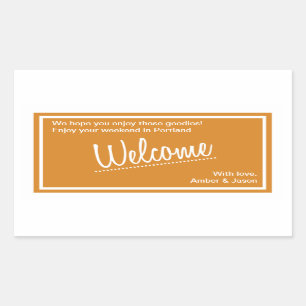 Adesivo Retangular Lucky In Love - Welcome Bag Sticker - Tangerine