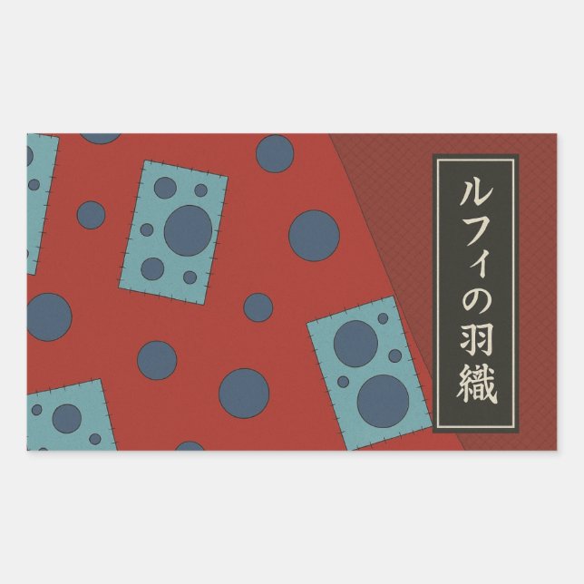 Adesivo Retangular luffy kimino (Frente)