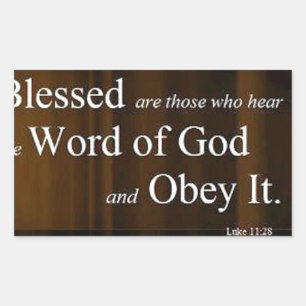 Adesivo Retangular Luke 11:28