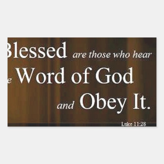 Adesivo Retangular Luke 11:28 (Frente)